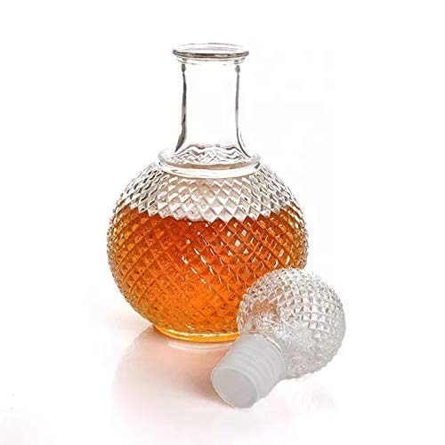 VI AI Whiskey Flask Carafe Decanter, Whiskey Glasses, Whiskey Carafe for  Wine, Liquor, Scotch, Bourbon, Brandy - 750ML