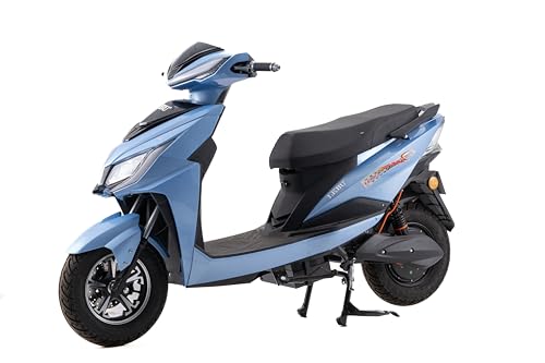 Lebu Hope Deluxe Lithium Battery Electric Scooter 70km Range in one Charge - Best Speed 10 inch Alloy Wheel tyre (Light Blue)