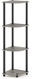 Lifestyle Furniture Set of 4 Tier Corner Shelf, Industrial Wall Corner Bookshelf with Metal Frame, Corner Storage Rack Shelves Display Plant Flower, Stand Bookcase for Home, Office, Kitchen (3.7X2X1 Feet)