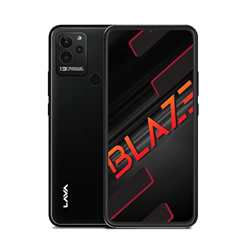 Lava Blaze (Glass Black, 3GB RAM, 64GB Storage)| Premium Glass Back Design| 13 MP AI Triple Camera |Fingerprint Sensor| 5000 mAh Battery| Upto 6GB Expandable RAM