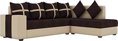 Interio Angel Fabric 6 Seater Sofa with Center Table & 2 Puffy - RAJA DIGITAL PLANET
