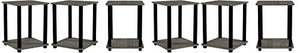 Lifestyle Furniture - 2-Tier Turn-N-Tube 2-Pack End Table Display Rack Hallway, Living Room, Metal, Easy Assembly, Space Saving, Industrial,Bedroom (END Table 2 X 2)