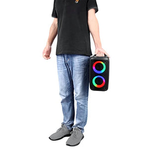 Zoook Twin Blaster Bluetooth Party Speaker 20 watts Karaoke /2X3 inch Driver/USB/TF/AUX/Mic Input/RGB lights/2400 Mah Battery/Bluetooth 5.0/Top Control Panel - Black - RAJA DIGITAL PLANET