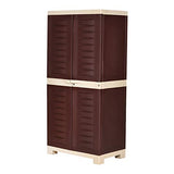 Supreme Fusion Multi Purpose Plastic Cupboard for Home (Medium Size, Globus Brown & Dark Beige) - RAJA DIGITAL PLANET