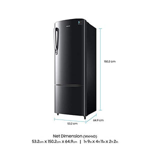 Samsung 255 L 3 Star ( 2019 ) Direct Cool Single Door Refrigerator(RR26N373ZBS/HL, Black Inox, Inverter Compressor) - RAJA DIGITAL PLANET