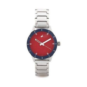 Fastrack Analogue Silver Red Dial Women's Watch - RAJA DIGITAL PLANET