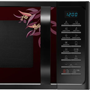 Samsung 28 L Convection Microwave Oven with SlimFry (MC28H5025VR/TL, Black Delight Red Pattern)
