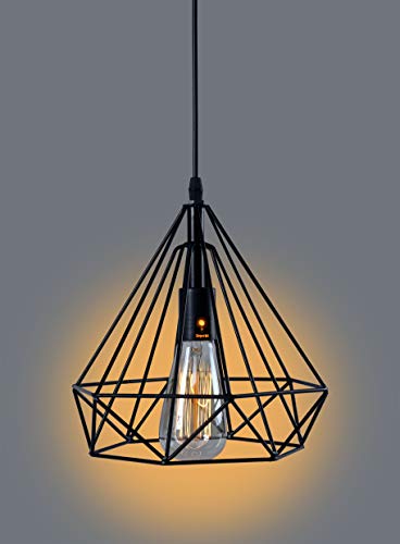 Imper!al Diamond Shaped Hanging Pendant Light Ceiling Chandelier Light for Bedroom, Living Room, Home Decor (Black) - RAJA DIGITAL PLANET