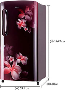 LG 215 L 3 Star Direct-Cool Single Door Refrigerator (GL-B221ASPD, Scarlet Plumeria, Moist 'N' Fresh) - RAJA DIGITAL PLANET