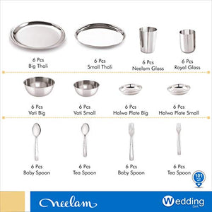 Neelam Stainless Steel Premium 101 pc Wedding Dinner Set