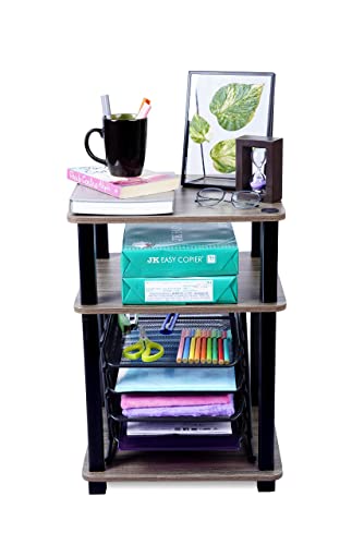 Lifestyle Furniture - 3-Tier End Table Turn-N-Tube End Table Corner Display Rack Hallway, Living Room, Metal, Easy Assembly, Space Saving, Industrial (END Table - 3 Layer)