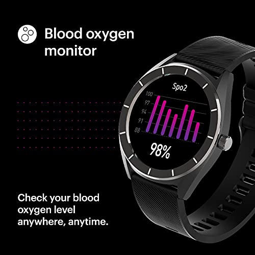 NoiseFit Endure SpO2 Smartwatch with 20 Day Battery & 100+ Watch Faces (Charcoal Black) - RAJA DIGITAL PLANET