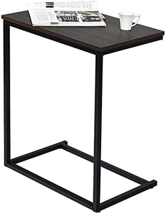 Lifestyle Furniture Sofa Side Table, C Shaped End Table for Sofa Couch and Bed, Snack Table Slide Under Couch End Table for Living Room (Black (14.6 X22.8 X 26.2))