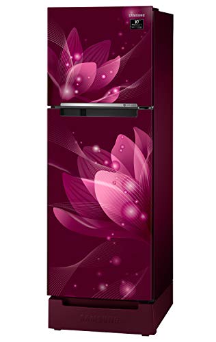 Samsung 253 L 2 Star Inverter Frost Free Double Door Refrigerator(RT28A3122CR/HL, Base Stand with Drawer, Saffron Red)
