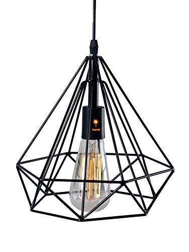 Imper!al Diamond Shaped Hanging Pendant Light Ceiling Chandelier Light for Bedroom, Living Room, Home Decor (Black) - RAJA DIGITAL PLANET