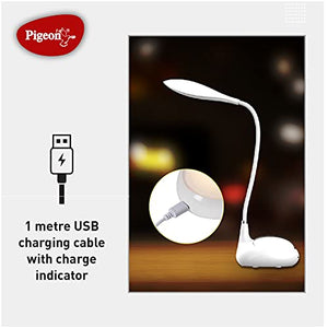 Pigeon Bubble Rechargable LED Reading Lamps with Flicker Free USB Charging Touch Table lamp-3 Stage dimming, White, Medium (14718) - RAJA DIGITAL PLANET