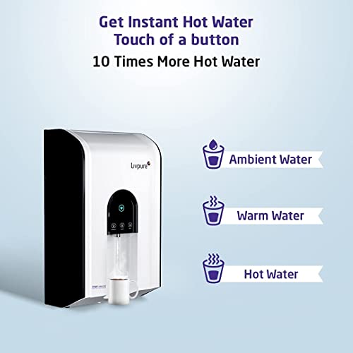 Livpure Zinger Hot HR DX Ecocare with water saving Technology, Wall Mountable, RO+Pure UV+UF+Mineraliser+Copper, 6.5 L tank-White, 15 LPH Water Purifier for home - RAJA DIGITAL PLANET