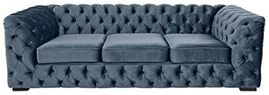Interio Elias Hardwood 3 Seater Velvet Sofa Set (Navy Blue) - RAJA DIGITAL PLANET