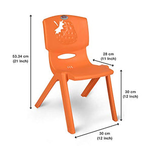 Supreme Strawberry Strong Plastic Baby Chair for Upto 7 Year Kids, Bright Orange Color and Set of 2pcs. - RAJA DIGITAL PLANET
