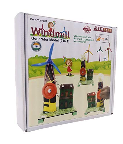 StepsToDo Wind Turbine Science Kit. Windmill Making Kit for Students. Electricity from Flowing Air - RAJA DIGITAL PLANET