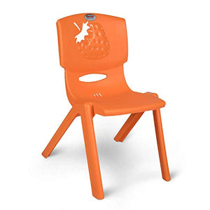 Supreme Strawberry Strong Plastic Baby Chair for Upto 7 Year Kids, Bright Orange Color and Set of 2pcs. - RAJA DIGITAL PLANET