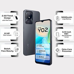Vivo Y02 (Cosmic Grey, 3GB RAM, 32GB Storage) with No Cost EMI/Additional Exchange Offers