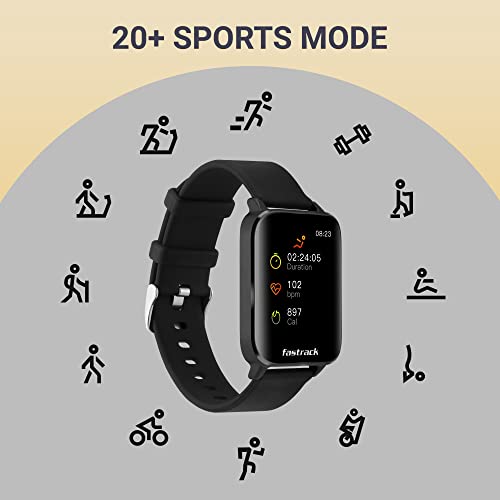 Fastrack Reflex Curv Smart Watch with 2.5D Curved Display|Premium Metallic Body|Temperature Monitor|24x7 HRM|Sp02|Multiple Sports Modes|AI Enabled Coach|100+ Watchfaces|Upto 7 Days Battery|5 ATM