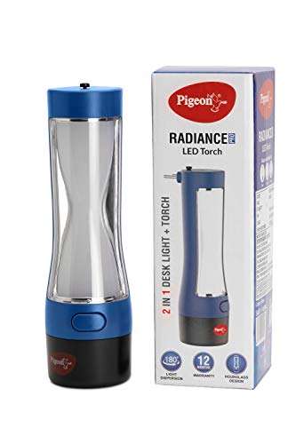 Pigeon by Stovekraft Radiance Pro Desk + Torch Emergency Lamp with 1200mAH Battery (Blue), Large - RAJA DIGITAL PLANET