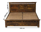 Solid Wood Queen Size Kuber Bed with Storage Box for Bed Room (Sheesham Wood, Honey Brown Finish) Specially Designed Quality Certified Furniture For Home Living Room Bedroom Guest Room And Corporate Office Collection - RAJA DIGITAL PLANET