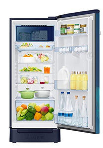 Samsung 225 L 3 Star Inverter Direct cool Single Door Refrigerator (RR23A2F2Y9U/HL, Digi-Touch Cool, Base Stand with Drawer, Paradise Bloom Blue) - RAJA DIGITAL PLANET