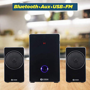 Zoook Explode 111 BT Bluetooth Multimedia 2.1 Speaker System 45W with Powerful Subwoofer and USB, AUX, BT, FM with Remote Control - Home Theatre Party Speaker, Black - RAJA DIGITAL PLANET