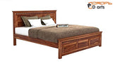 Sheesham Wood Solid King Size Double Bed | Wooden Double Bed for Bedroom | Bed for Home (Honey Finish) - RAJA DIGITAL PLANET