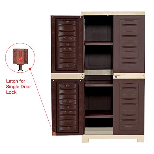 Supreme Fusion Multi Purpose Plastic Cupboard for Home (Medium Size, Globus Brown & Dark Beige) - RAJA DIGITAL PLANET