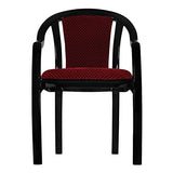 Supreme Ornate Plastic Cushion Chairs (Black and Red, Set of 1) - RAJA DIGITAL PLANET
