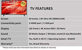 LG 126 cms (50 inches) 4K Ultra HD Smart LED TV 50UM7700PTA | with Built-in Alexa (Ceramic Black) (2019 Model) - RAJA DIGITAL PLANET