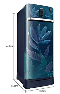 Samsung 225 L 3 Star Inverter Direct cool Single Door Refrigerator (RR23A2F2Y9U/HL, Digi-Touch Cool, Base Stand with Drawer, Paradise Bloom Blue) - RAJA DIGITAL PLANET