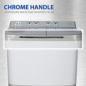 Lloyd Havells-Lloyd 9 Kg 5 Star Semi-Automatic Top Load Washing Machine (LWMS90HT1 Grey, Floral pattern Toughened Glass Lids)
