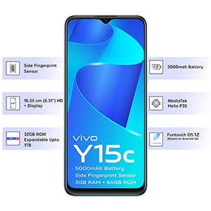 Vivo Y15C (Wave Green, 3GB RAM, 64GB Storage) with No Cost EMI/Additional Exchange Offers