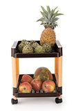 Morbrix Multipurpose Trolley,Fruit and Vegetable Rack, Plastic Kitchen Rack,Trolley for Kitchen Storage, Office Rack Basket (2 Layer, Brown & Ivory)