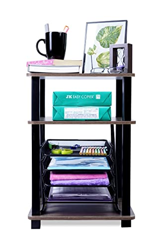 Lifestyle Furniture - 3-Tier End Table Turn-N-Tube End Table Corner Display Rack Hallway, Living Room, Metal, Easy Assembly, Space Saving, Industrial (END Table - 3 Layer)