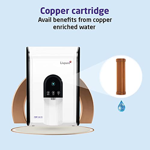 Livpure Zinger Hot HR DX Ecocare with water saving Technology, Wall Mountable, RO+Pure UV+UF+Mineraliser+Copper, 6.5 L tank-White, 15 LPH Water Purifier for home - RAJA DIGITAL PLANET