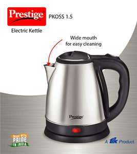 Prestige Electric Kettle PKOSS - 1500watts, Steel (1.5Ltr), Black