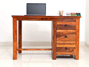 Sheesham Wood Writing Study Table and Computer Workstation Desk for Home and Office (Honey Finish) - RAJA DIGITAL PLANET
