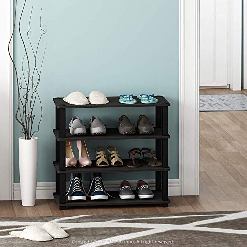 Lifestyle Furniture Shoe Rack for Home | Wooden Particle Footwear Stand and Shelves | Floor Standing 4 Tier Shoes Shelf | All Weatherproof | Indoor Outdoor | (Size-56.5(H) X59.5(L) X29.5(W) Cms)