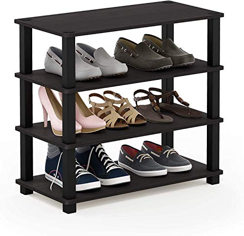 Lifestyle Furniture Shoe Rack for Home | Wooden Particle Footwear Stand and Shelves | Floor Standing 4 Tier Shoes Shelf | All Weatherproof | Indoor Outdoor | (Size-56.5(H) X59.5(L) X29.5(W) Cms)