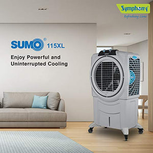 Symphony Sumo 115 XL Powerful Desert Air Cooler 115-litres, Air Fan, Easy-Fill, 3-Side Honeycomb Pads, i-Pure Console & Low Power Consumption (Grey) - RAJA DIGITAL PLANET