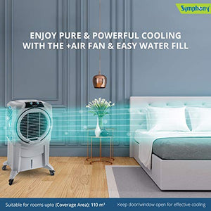Symphony Sumo 75 XL Powerful Desert Air Cooler 75-litres, Air Fan, Easy-Fill, 3-Side Honeycomb Pads, i-Pure Console & Low Power Consumption (Grey) - RAJA DIGITAL PLANET