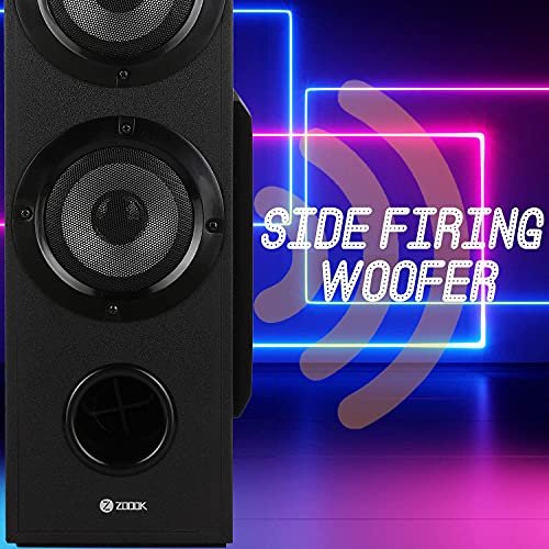 Zoook Tornado 60W Bluetooth Tower Speaker with USB, FM, Bluetooth/Remote Control/Home Theatre/Party Speaker/Extreme Bass/Latest Bluetooth 5.1/5.25" Subwoofer/Dual 4 inch Satellites (Black) - RAJA DIGITAL PLANET