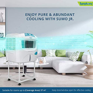 Symphony Sumo Jr. Portable Desert Air Cooler 45-litres with Trolley, Powerful Blower, 3-Side Cooling Pads, Automatic Vertical Swing & Low Power Consumption(White) - RAJA DIGITAL PLANET