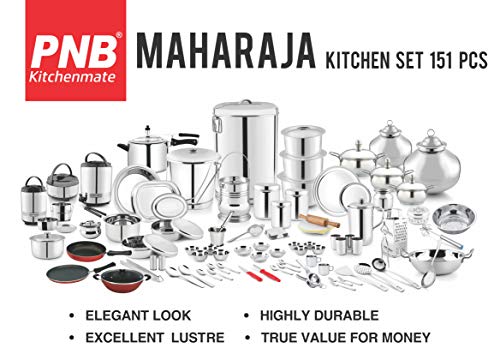 PNB Kitchenmate Stainless Steel Kitchen Set Maharaja 151 Pcs (6-8 Persons)